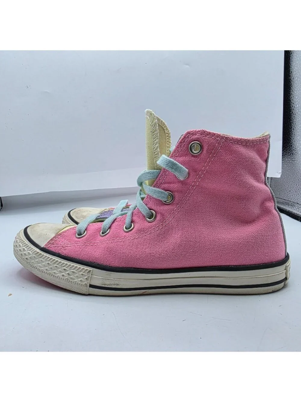 Converse All Star Kids High Tops 3 Pink Yellow Purple Shoes Classic Design